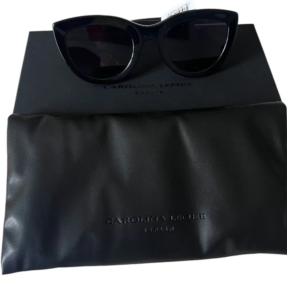 Carolina Lemke Berlin Designer Sunglasses Cat Eye Shape With Case New